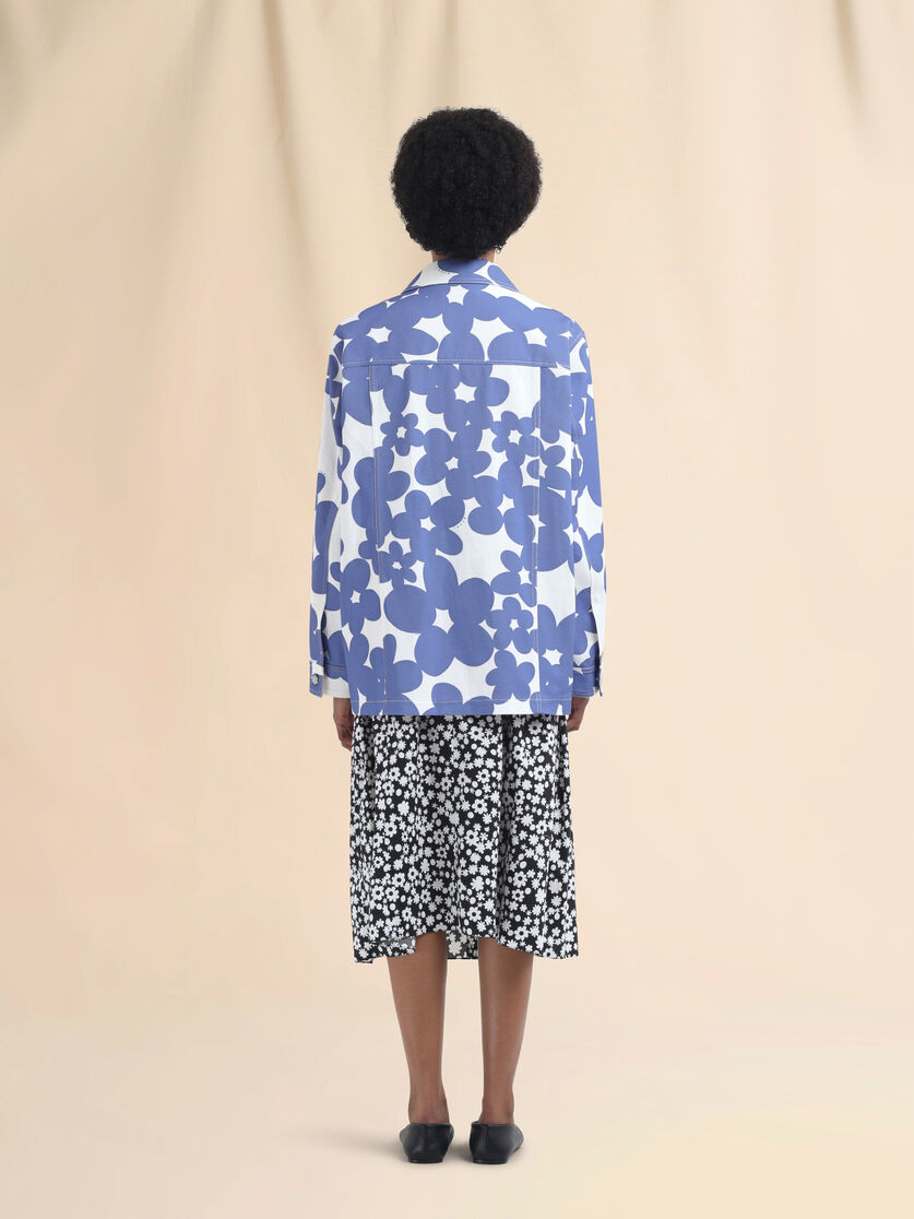 Cotton jacket with white and light blue Dillies print - Jackets - Image 3