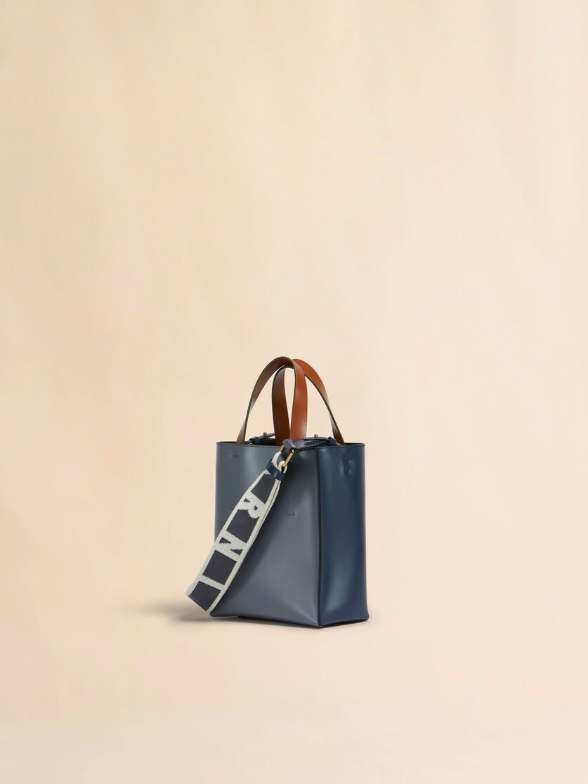 Deep green brown and black leather Museo mini bag - Shopping Bags - Image 3