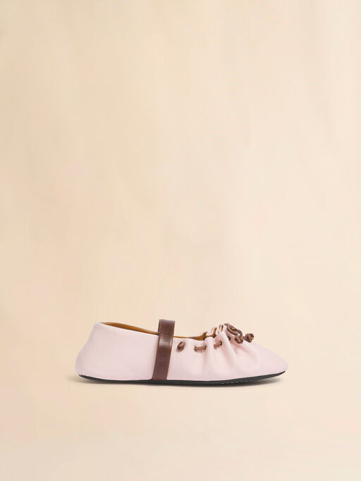 Pink and brown leather Mary Jane Soft Ballerina - Ballet Shoes