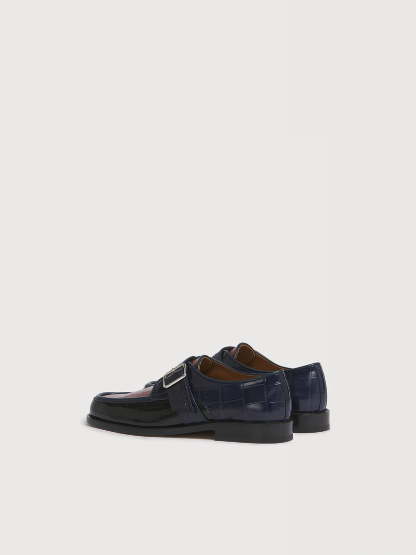 Mocassin imprim&eacute; crocodile noir, marron et bleu, Image 3