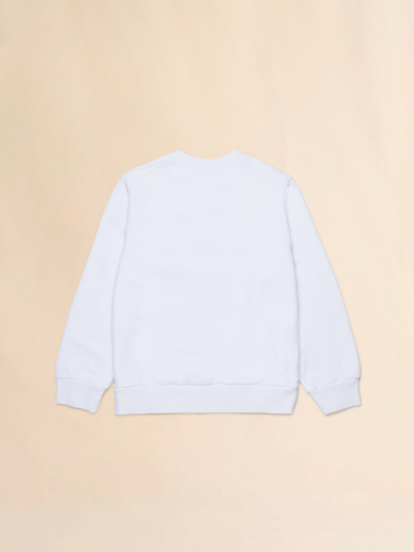 Felpa in cotone bianco con patch Dessert Flower, Image 2