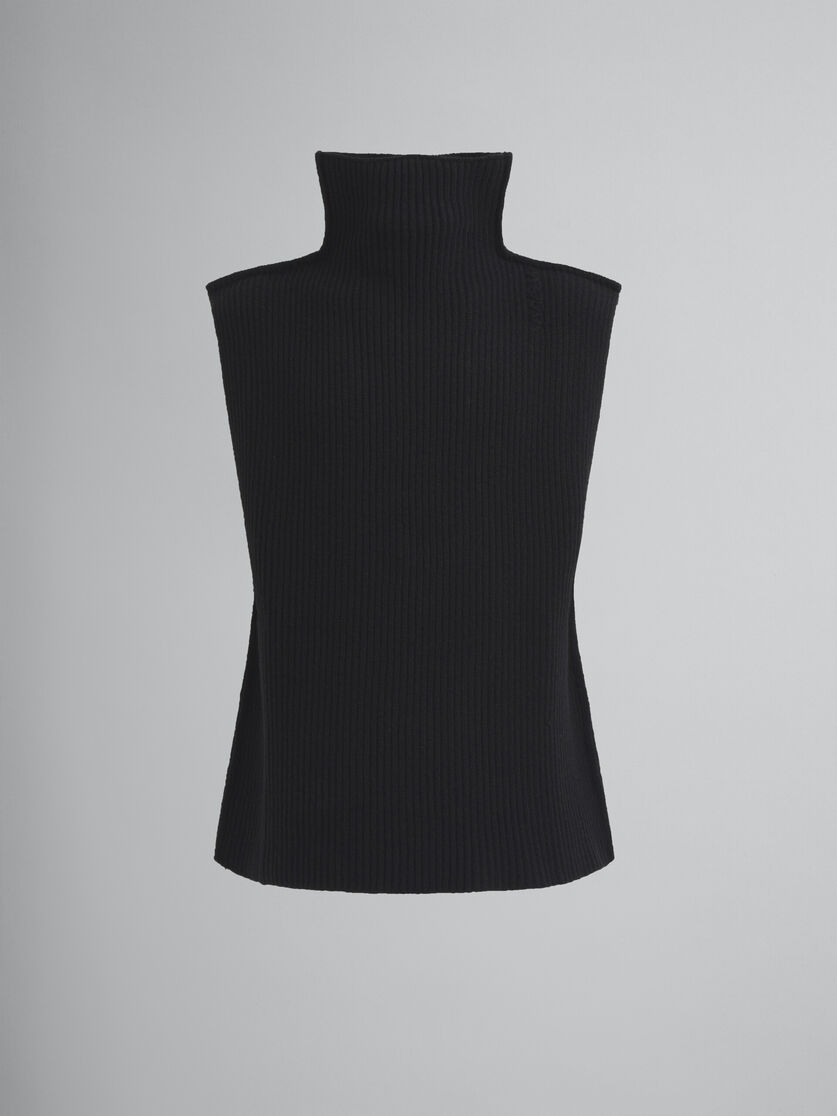 ブラック リブウール製 ベスト | Marni