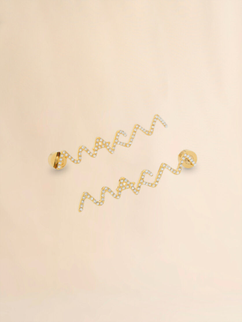 Rhinestone pavé Marni Symbol drop earrings - Earrings - Image 3