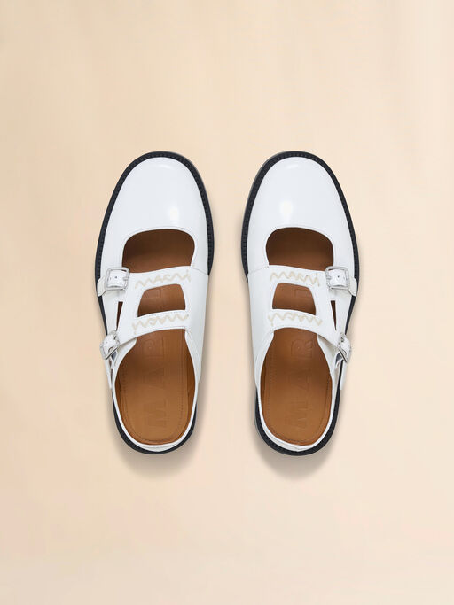 White leather Bambi 3.0 loafer with double buckle - Sandals