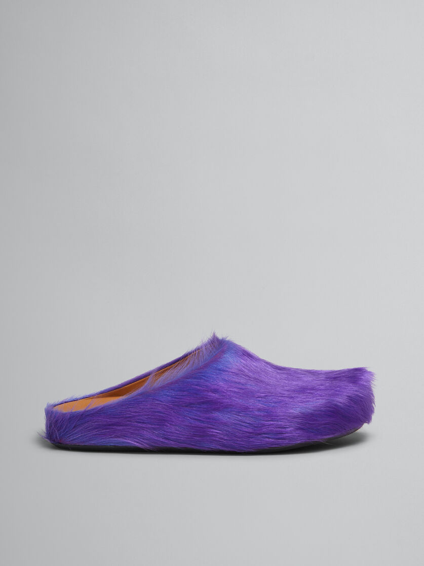 Purple long hair calfskin Fussbett sabot - Clogs - Image 1