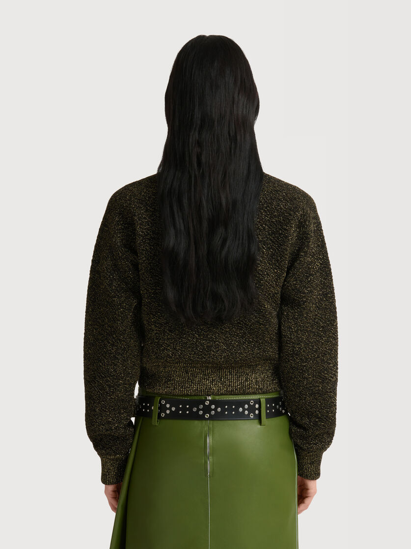 Black wool cardigan with lurex detailing, Image 4