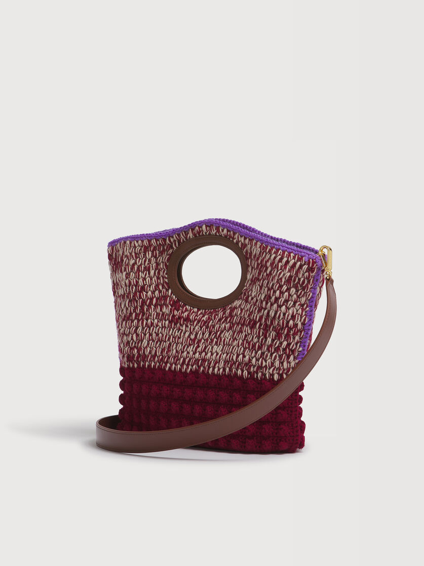 Red wool Knotty crochet clutch, Image 3