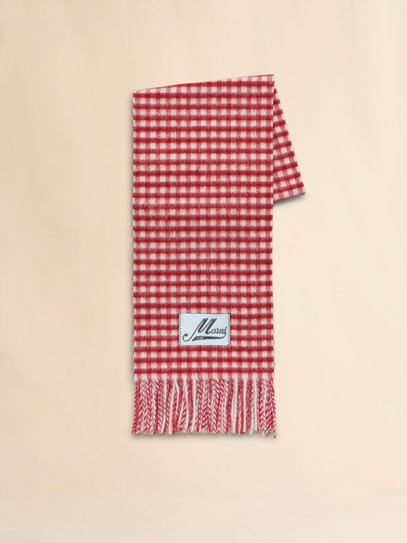 Double check wool and mohair black and white scarf - Scarves - Image 1