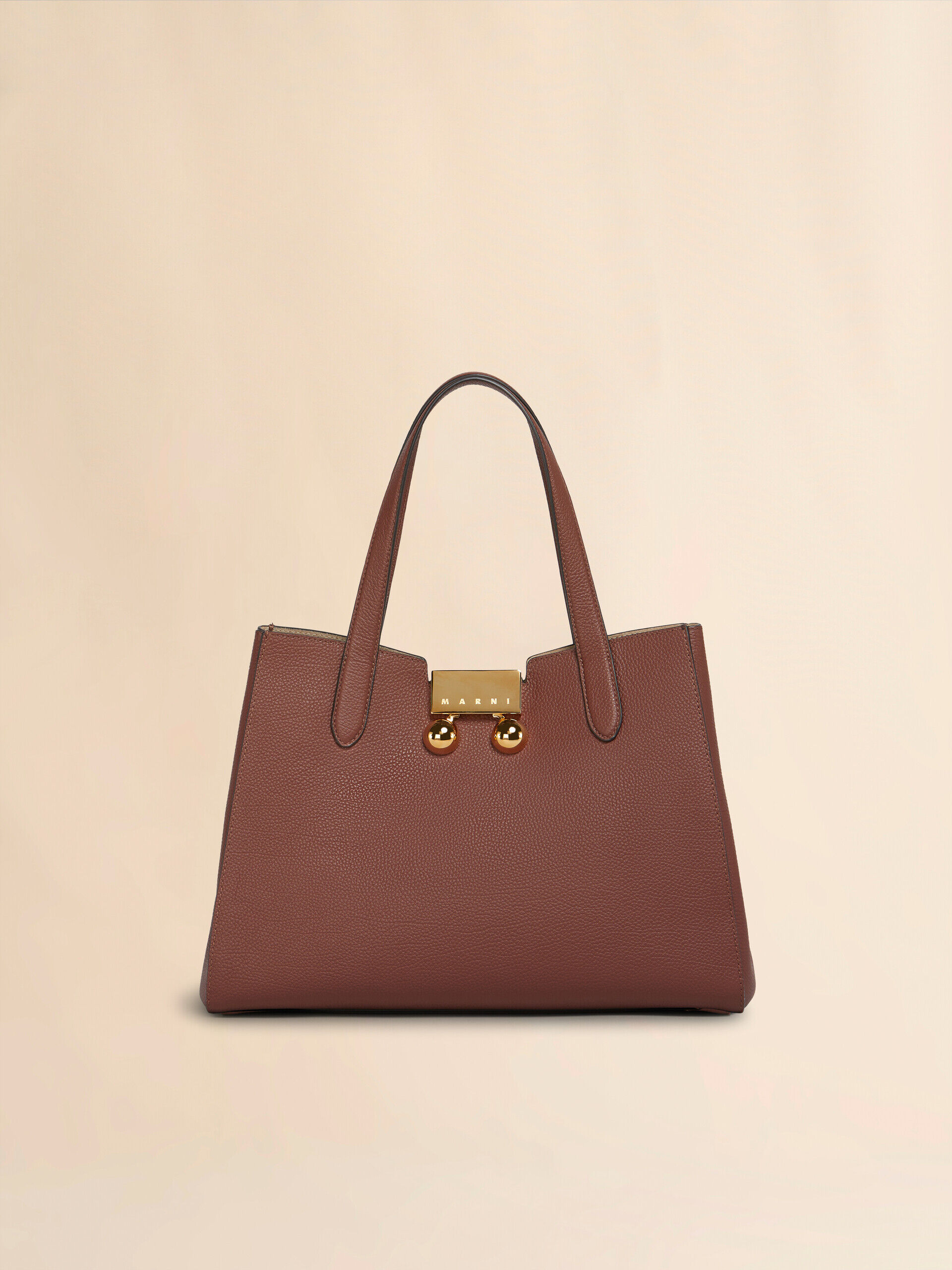 ハンドバッグ MARNI Woman Handbag Brown BMMP0068Q0P3860 00M50 Tropicalia Small Bag in brown leather and raffia-effect