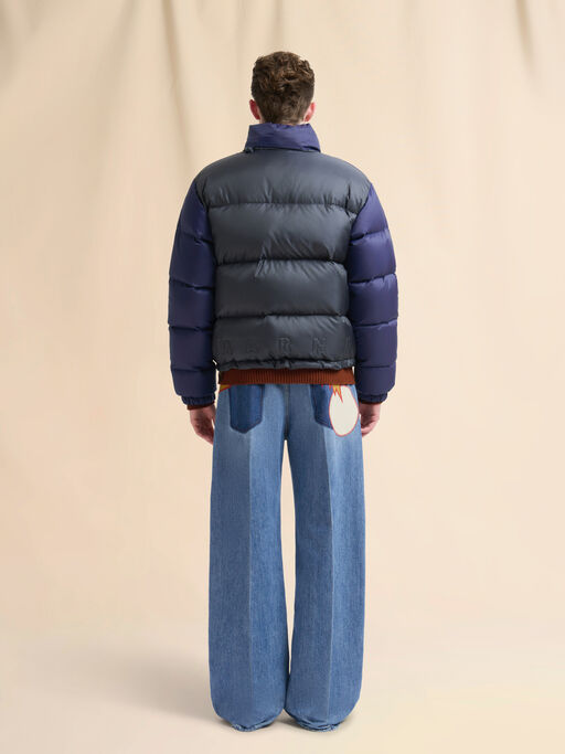 Dark blue ripstop nylon down jacket - Winter jackets