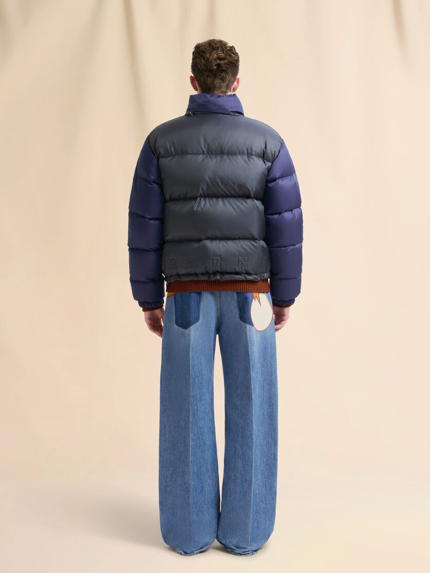 Dark blue ripstop nylon down jacket - Winter jackets - Image 3