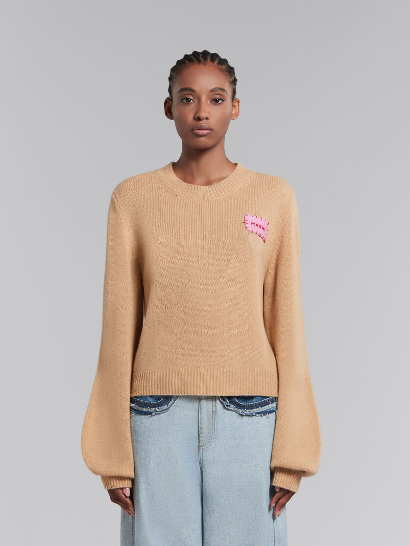 Brown cashmere jumper with Marni mending patch - Pullovers - Image 2