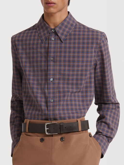 Blue checked cotton shirt - Shirts