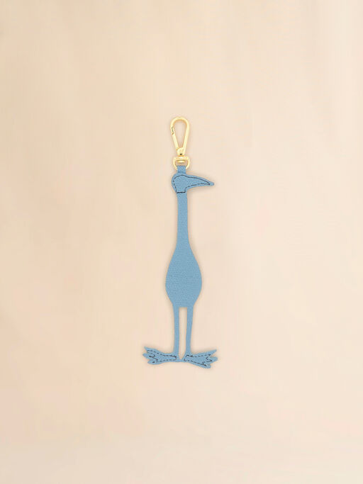 Blue leather animal alphabet charm - Key Rings