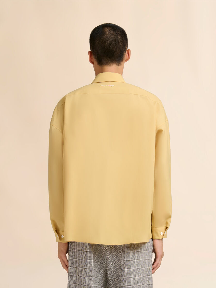 Yellow tropical wool long-sleeved shirt, Image 3