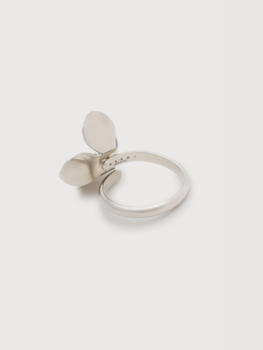 Ring mit G&auml;nsebl&uuml;mchen aus wei&szlig;er Emaille, Image 3