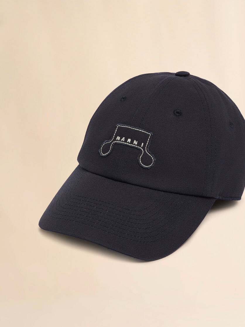 Deep blue organic gabardine baseball cap with Trunkaroo patch - Hats - Image 4