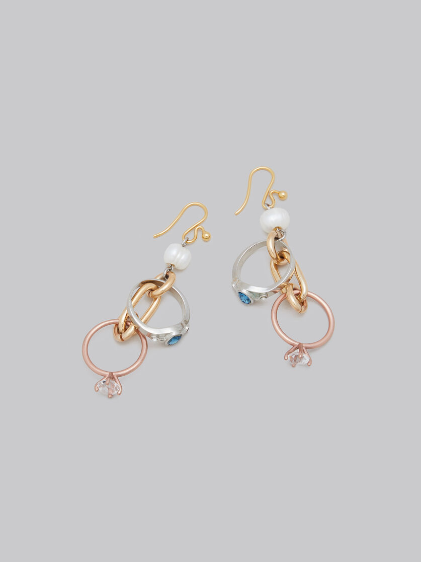 Drop earrings with chains and rings - Earrings - Image 4