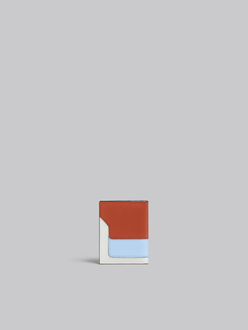 オレンジ、ベージュ、ホワイト サフィアーノレザー製カードホルダー - 財布 - Image 3