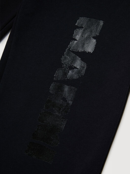 Black cotton joggers with shiny Marni logo - Pants