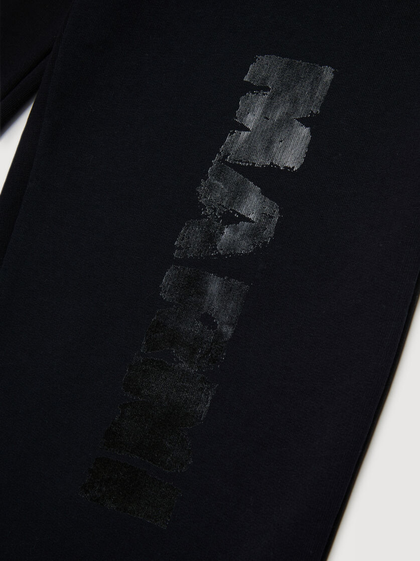 Black cotton joggers with shiny Marni logo, Image 3