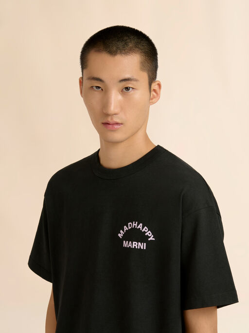 Marni + Madhappy black cotton T-shirt with animal print - Shirts