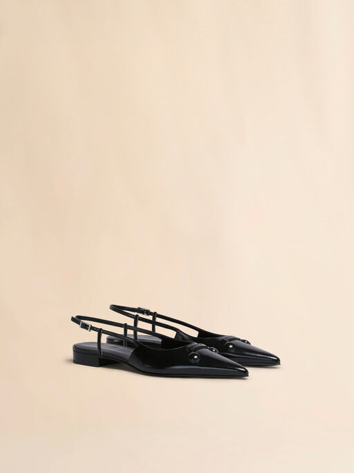 Black leather Trunkaroo pointed toe slingback - Ballet Shoes