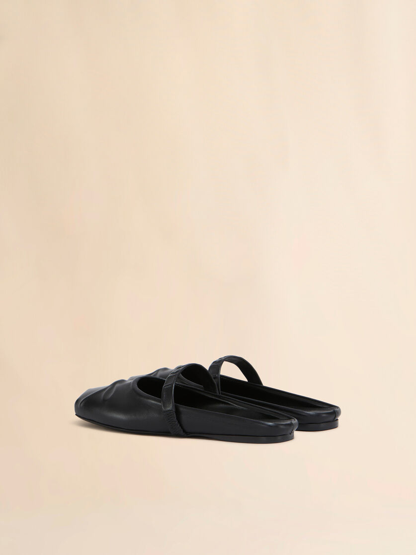 Black nappa leather Little Bow sabot ballet flat - Sandals - Image 3