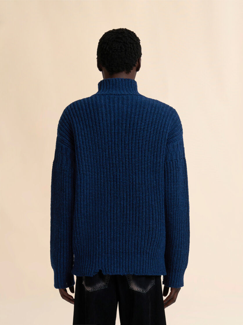 Grauer Pullover aus Schurwolle mit ausgefranstem Saum - Pullover - Image 3