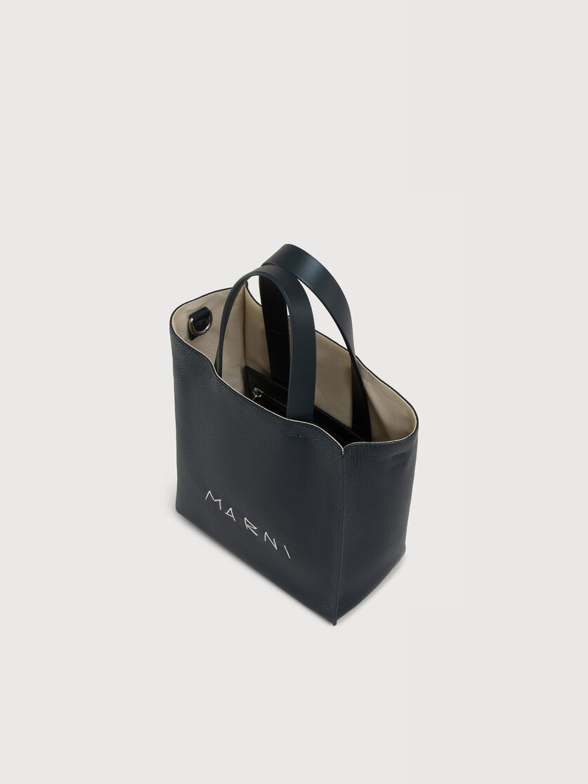 Museo Soft Mini Bag in black leather with Marni Mending, Image 3
