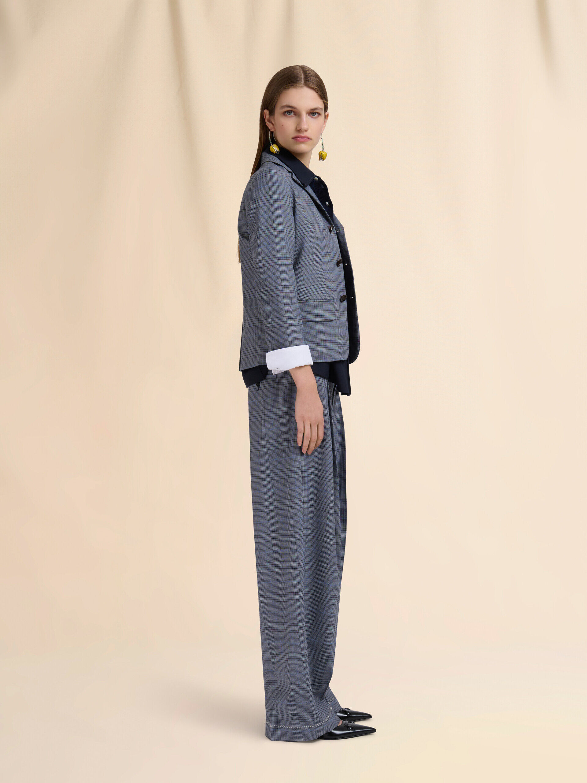 Deep blue cashmere polo sweater with Marni appliqué | Marni