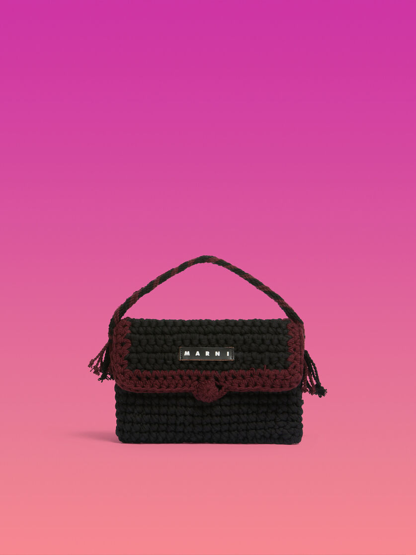 Blue Crochet Marni Market Bread Handbag - Shopping Bags - Image 1