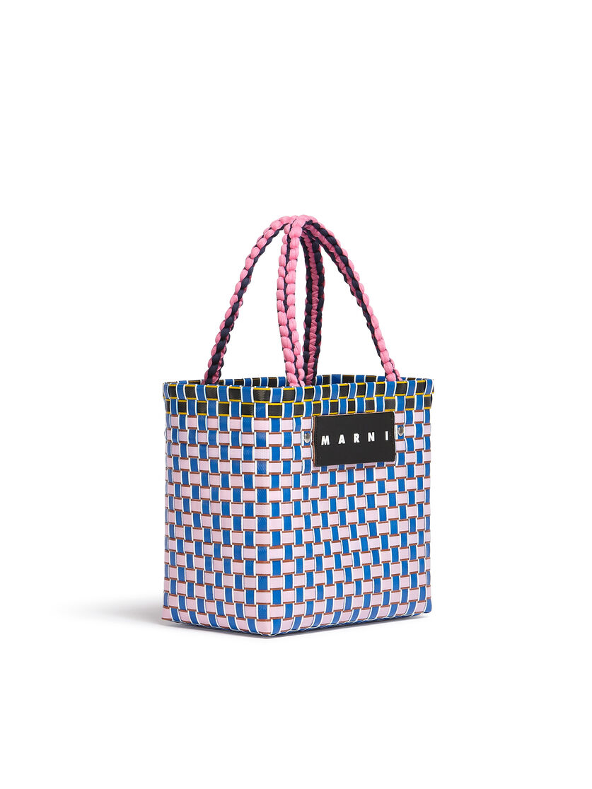 MARNI MARKET BASKET bag in light blue square woven material - Bags - Image 2