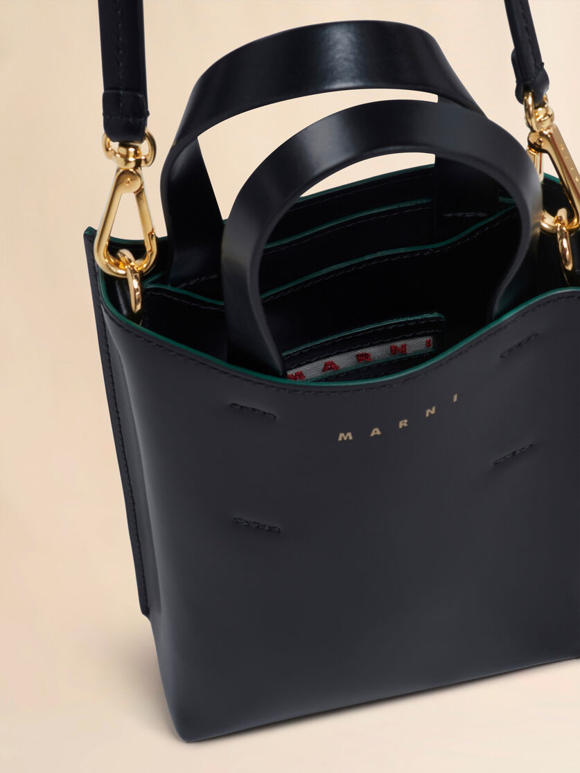 MUSEO nano bag in black shiny leather - Shopping Bags - Image 3