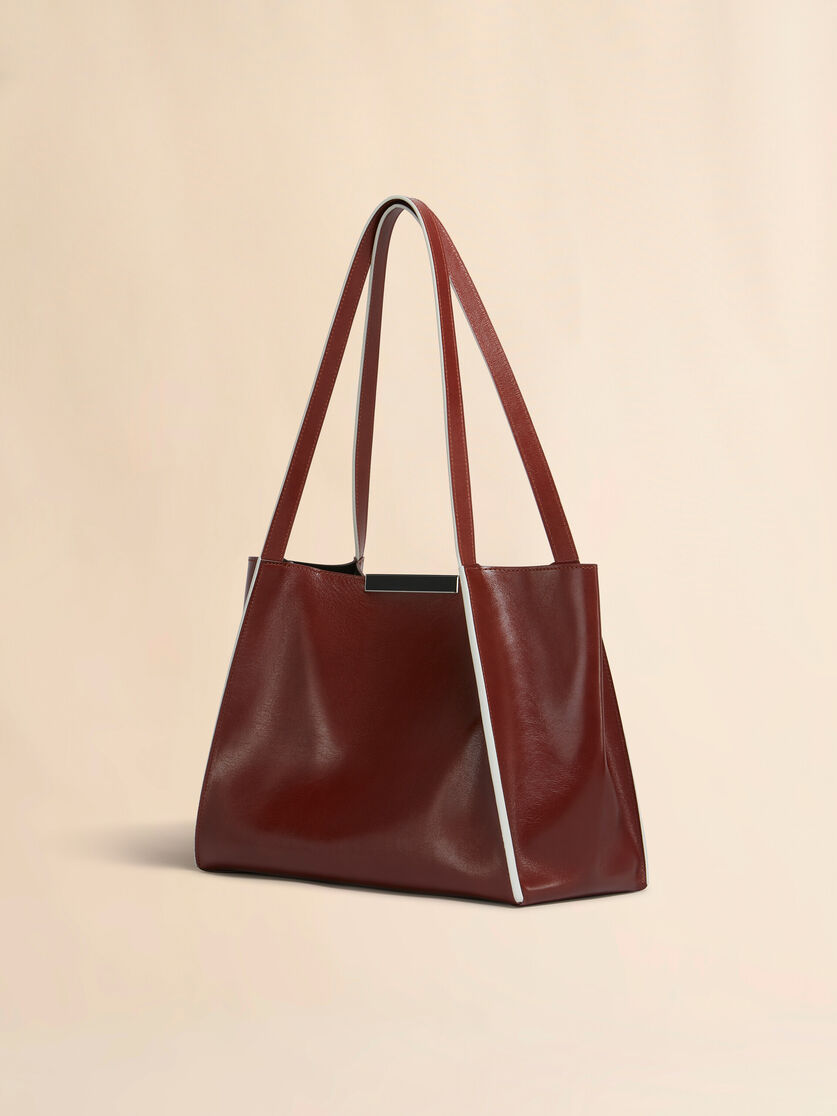 Black leather Cresta E/W small tote bag - Shopping Bags - Image 3