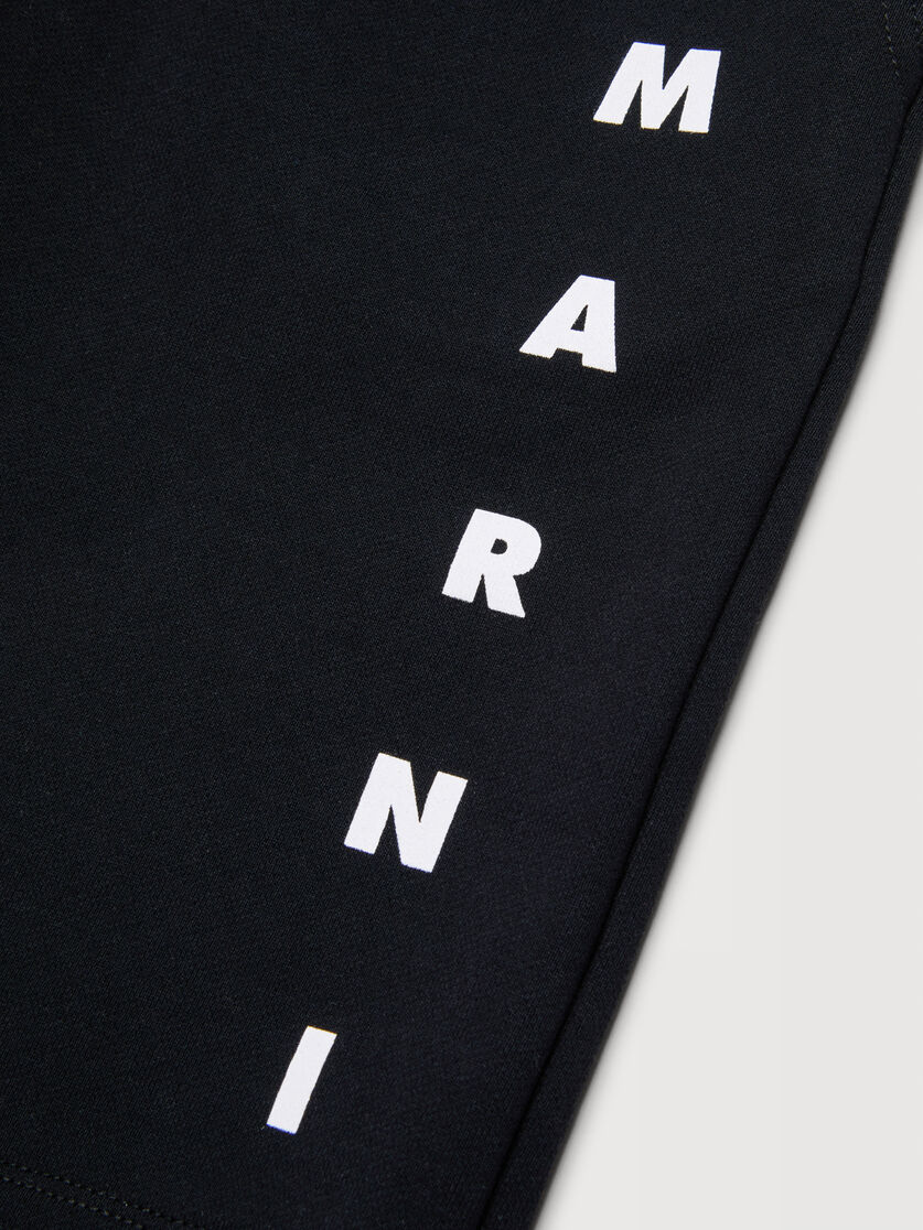 Black cotton sweat shorts with Marni print, Image 4