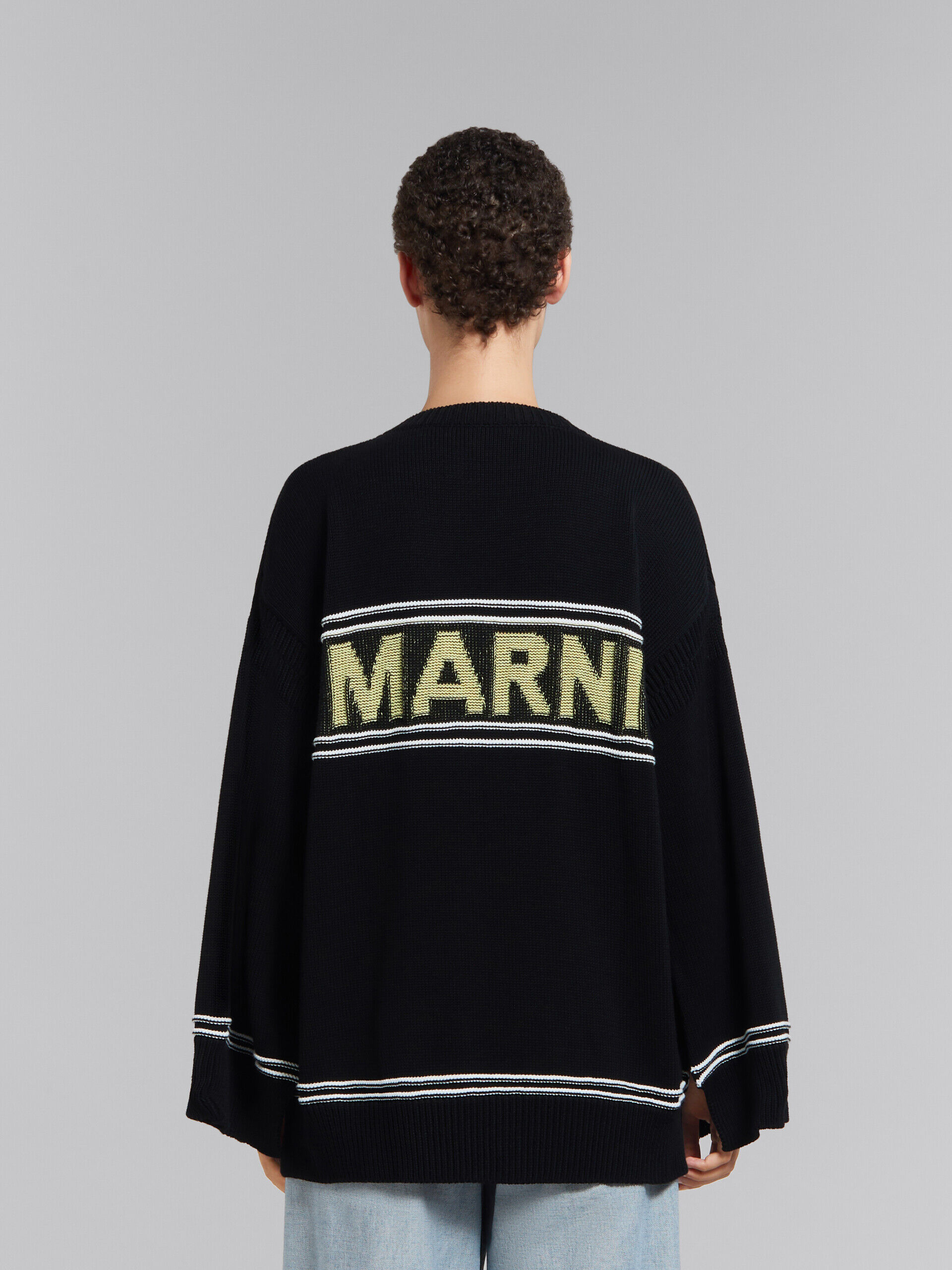 専用‼️MARNI マルニ コットンカーディガン 38サイズ ブラック マキシロゴ入り コットンカーディガン