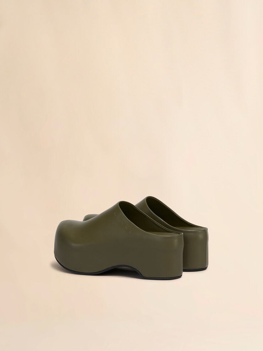 Black leather chunky clog sabot - Sandals - Image 3