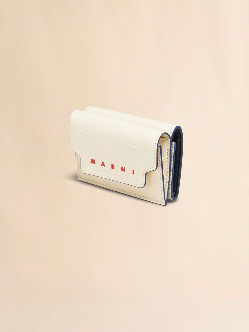 ホワイト サフィアーノレザー三つ折りウォレット | Marni 