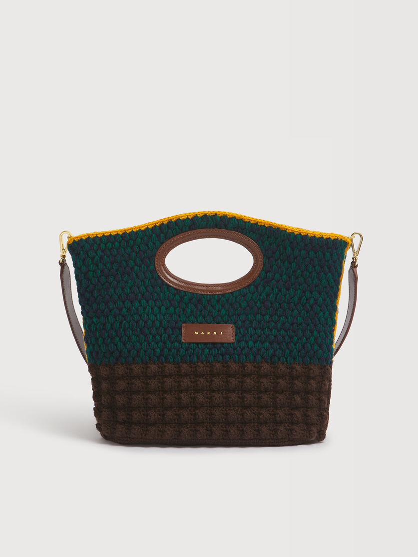 Brown wool Knotty crochet clutch, Image 1