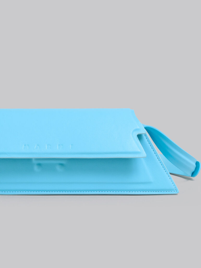 Mini Trunkoise bag in smooth light blue leather - Shoulder Bag - Image 4