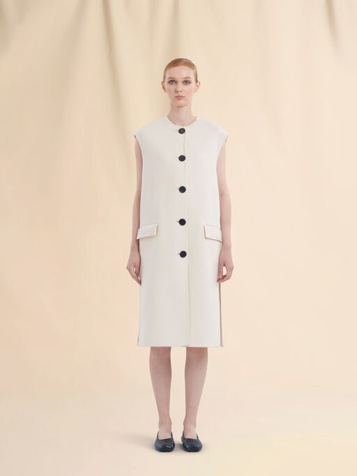 Giacca senza maniche in feltro bianco - Gilet