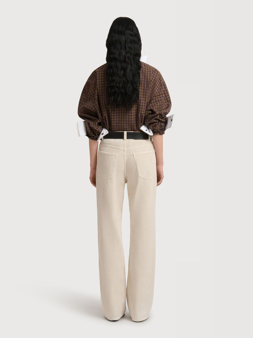 Cream corduroy flared trousers, Image 4