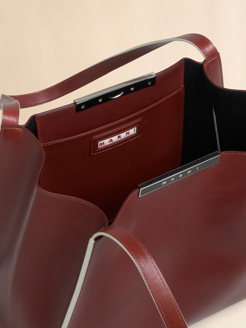 Black leather Cresta E/W small tote bag - Shopping Bags - Image 4