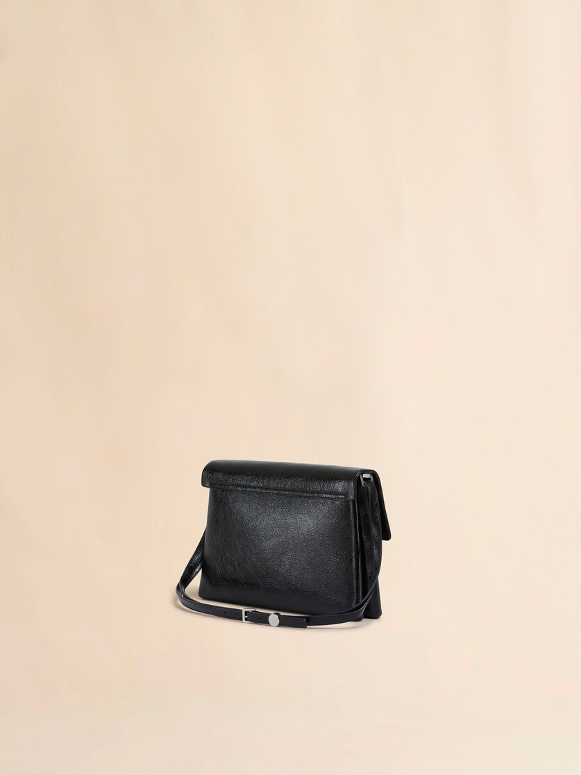 Black craquelé patent leather medium Envelope bag - Shoulder Bags - Image 3