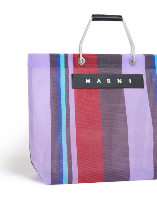 ロイヤルブルー(ロイヤル) MARNI MARKET STRIPE BAG - ショッピングバッグ