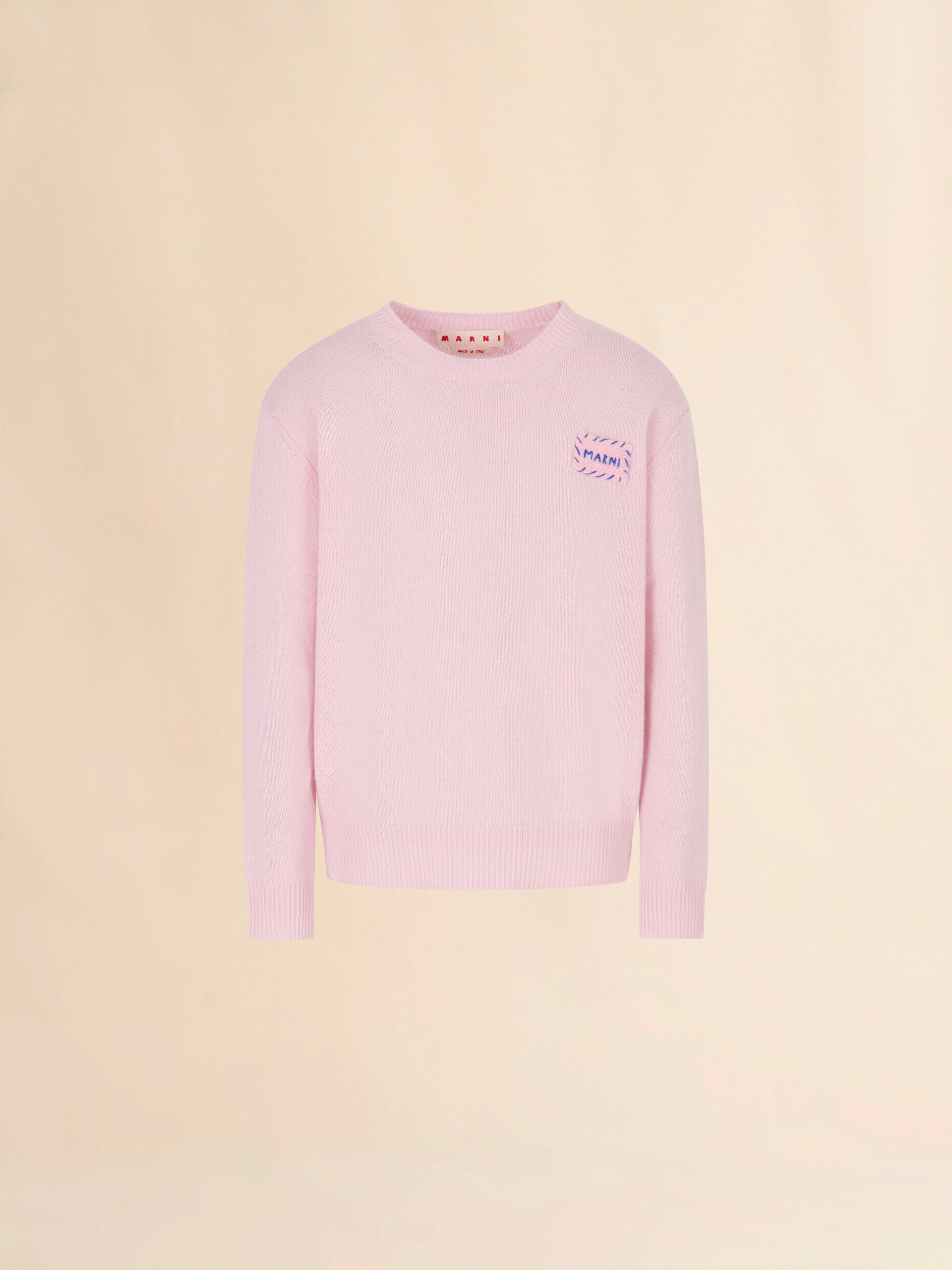 ピンク カシミアセーター Marniパッチ付き | Marni