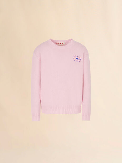 ピンク カシミアセーター Marniパッチ付き - プルオーバー