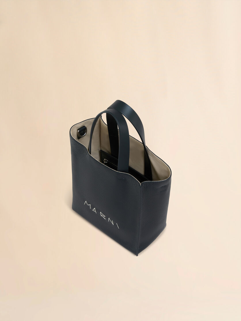 Museo Soft Mini Bag in ivory and brown leather with Marni Mending - Shopping Bags - Image 3