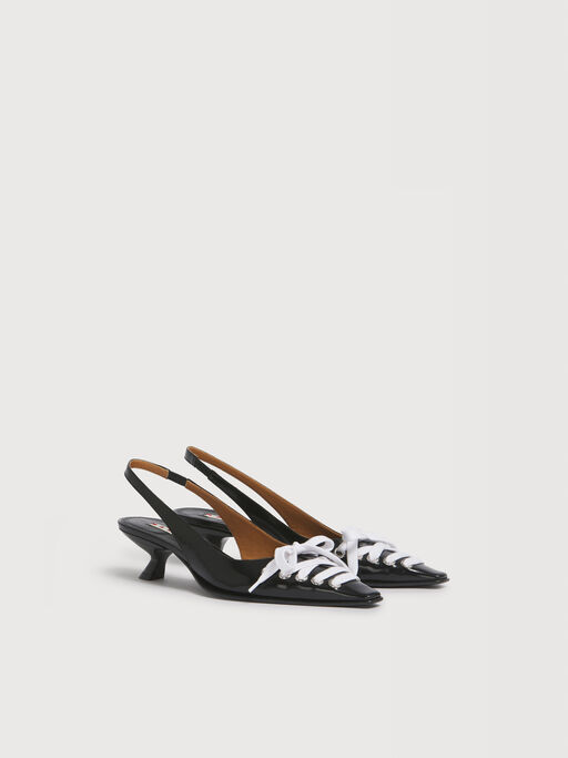 Black leather Kat slingback - Pumps